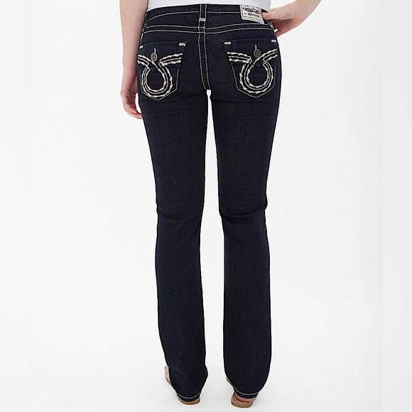 Big Star Jeans Maddie Skinny Slim Straight Leg Dark Wash Contrast Seam Women 25R - Picture 1 of 16